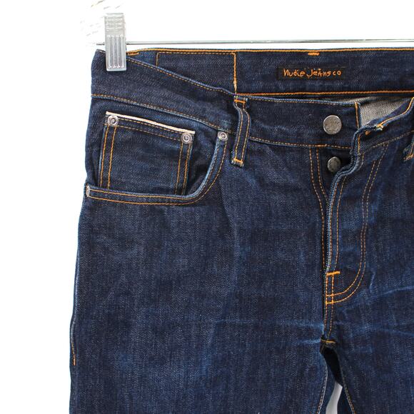 Nudie Jeans Grim Tim Selvage Denim Organic Cotton Slim Straight Leg 30 red line - Picture 2 of 7